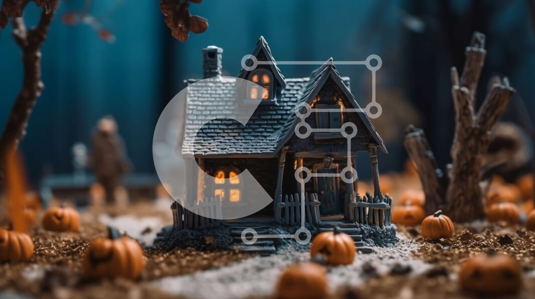 Intra Συλλεκτικό Ξύλινο Παζλ Plywood  4mm - Τρομακτική εικόνα ενός σκοτεινού και απόκοσμου σπιτιού στο δάσος Σε Ξύλινο Κουτί - Διαστάσεις: 10x10 cm – 25 κομμάτια