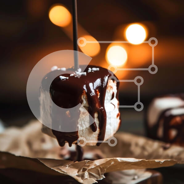 Σετ των 2 Intra Συλλεκτικό Ξύλινο Παζλ Plywood  4mm - Marshmallow με σοκολάτα Σε Ξύλινο Κουτί - Διαστάσεις: 10x10 cm – 25 κομμάτια