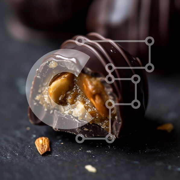 Σετ των 2 Intra Συλλεκτικό Ξύλινο Παζλ Plywood  4mm - Ποικιλία από τρούφες σοκολάτας και ξηρούς καρπούς Σε Ξύλινο Κουτί - Διαστάσεις: 10x10 cm – 25 κομμάτια