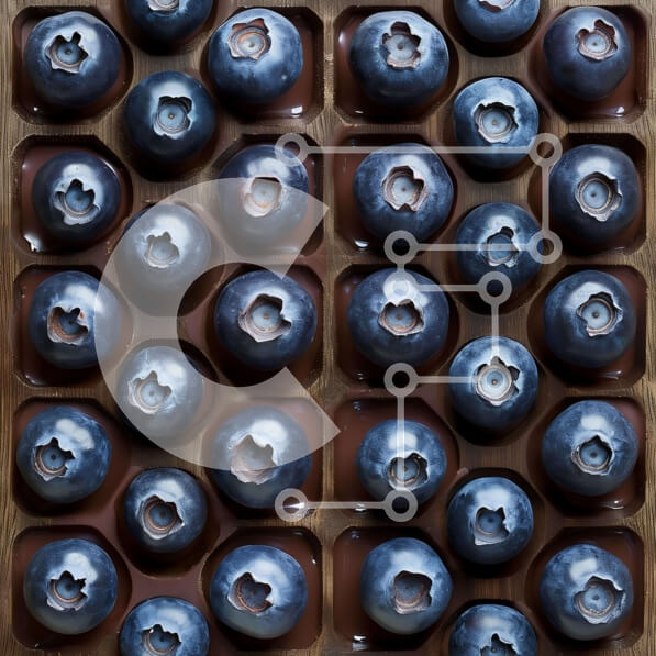 Σετ των 2 Intra Συλλεκτικό Ξύλινο Παζλ Plywood  4mm - Ποικιλία από βατόμουρα και σοκολάτα στο δίσκο Σε Ξύλινο Κουτί - Διαστάσεις: 10x10 cm – 25 κομμάτια