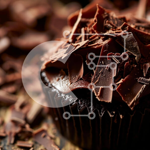 Σετ των 2 Intra Συλλεκτικό Ξύλινο Παζλ Plywood  4mm - Νόστιμο cupcake σοκολάτας σε ξύλινο τραπέζι Σε Ξύλινο Κουτί - Διαστάσεις: 10x10 cm – 25 κομμάτια
