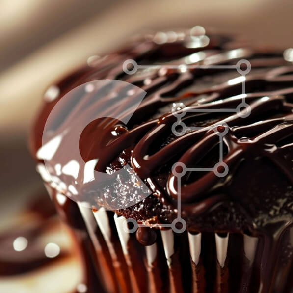 Σετ των 2 Intra Συλλεκτικό Ξύλινο Παζλ Plywood  4mm - Λαχταριστό Cupcake σοκολάτας με παγωμένο σοκολάτα και σάλτσα Σε Ξύλινο Κουτί - Διαστάσεις: 10x10 cm – 25 κομμάτια