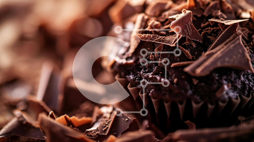 Σετ των 2 Intra Συλλεκτικό Ξύλινο Παζλ Plywood  4mm - Cupcake σοκολάτας με σοκολατένια πασπαλίσματα στο τραπέζι Σε Ξύλινο Κουτί - Διαστάσεις: 10x10 cm – 25 κομμάτια