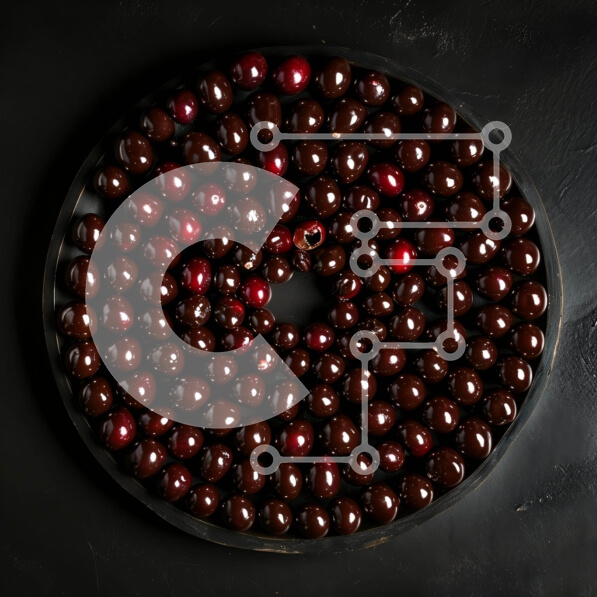 Σετ των 2 Intra Συλλεκτικό Ξύλινο Παζλ Plywood  4mm - Διάφορα κεράσια καλυμμένα με σοκολάτα σε κυκλικό δίσκο Σε Ξύλινο Κουτί - Διαστάσεις: 10x10 cm – 25 κομμάτια