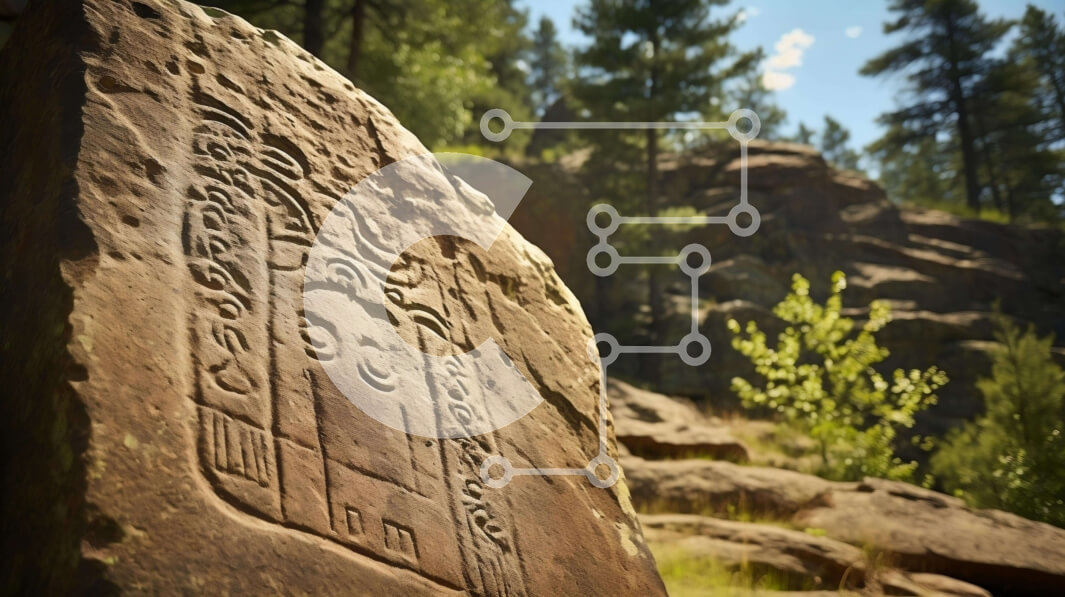 Intra Συλλεκτικό Ξύλινο Παζλ Plywood  4mm - Αρχαία βραχογραφήματα σε φυσικό περιβάλλον Σε Ξύλινο Κουτί - Διαστάσεις: 10x10 cm – 25 κομμάτια