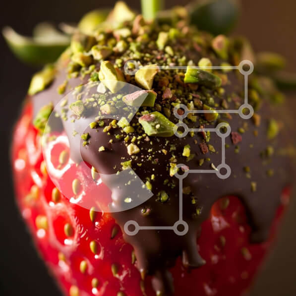 Σετ των 2 Intra Συλλεκτικό Ξύλινο Παζλ Plywood  4mm - Φράουλα καλυμμένη με σοκολάτα με φιστίκια Αιγίνης και ξηρούς καρπούς Σε Ξύλινο Κουτί - Διαστάσεις: 10x10 cm – 25 κομμάτια