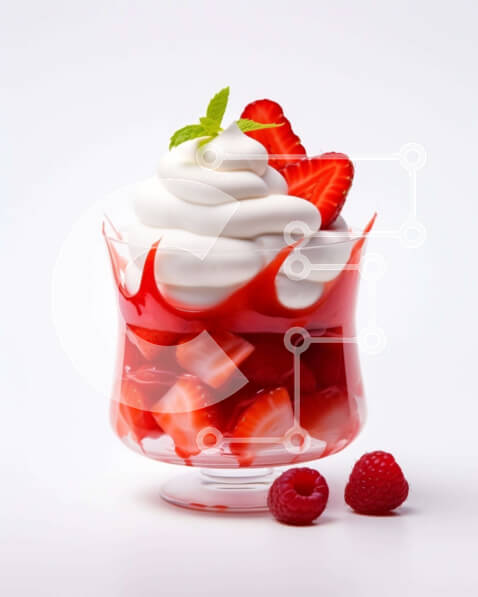 Σετ των 2 Intra Συλλεκτικό Ξύλινο Παζλ Plywood  4mm - Κρέμα σαντιγί και μούρα σε ένα γυάλινο μπολ Σε Ξύλινο Κουτί - Διαστάσεις: 10x10 cm – 25 κομμάτια