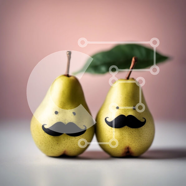 Intra Συλλεκτικό Ξύλινο Παζλ Plywood  4mm - Δύο αχλάδια με μουστάκια και ένα φύλλο Σε Ξύλινο Κουτί - Διαστάσεις Puzzle: 10x10 cm – 25 κομμάτια