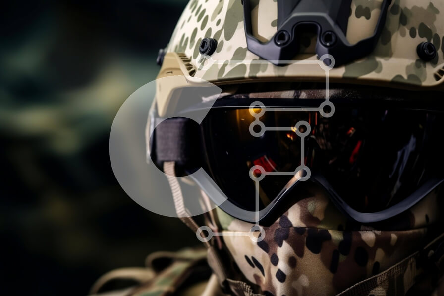 Intra Συλλεκτικό Ξύλινο Παζλ Plywood  4mm - Στρατιωτικός στρατιώτης με καμουφλάζ χακί με γυαλιά Σε Ξύλινο Κουτί - Διαστάσεις Puzzle: 10x10 cm – 25 κομμάτια