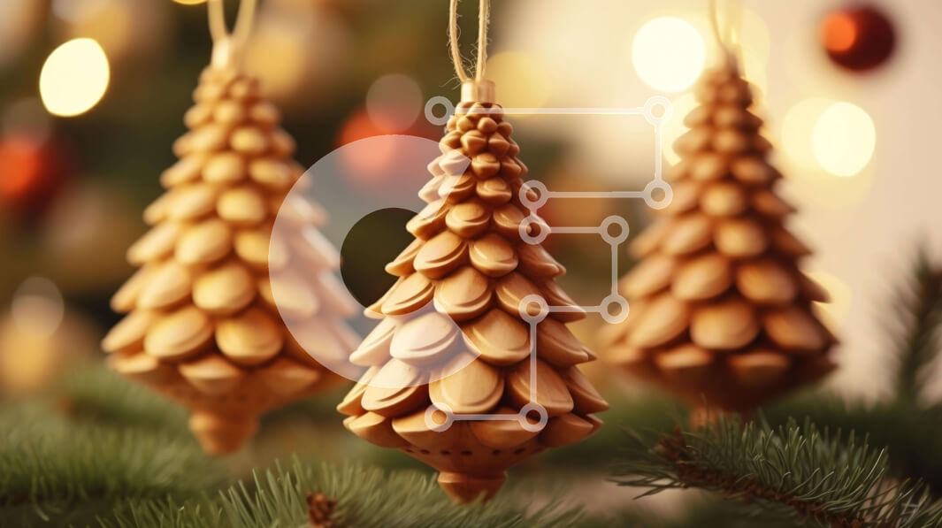 Intra Συλλεκτικό Ξύλινο Παζλ Plywood  4mm - Ξύλινα στολίδια που κρέμονται από χριστουγεννιάτικο δέντρο με φωτάκια Σε Ξύλινο Κουτί - Διαστάσεις: 10x10 cm – 25 κομμάτια