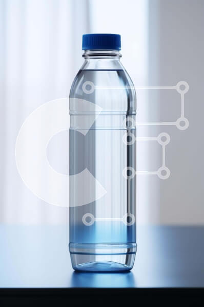 Intra Συλλεκτικό Ξύλινο Παζλ Plywood  4mm - Άδειο διαφανές πλαστικό μπουκάλι σε μαύρο τραπέζι Σε Ξύλινο Κουτί - Διαστάσεις: 10x10 cm – 25 κομμάτια