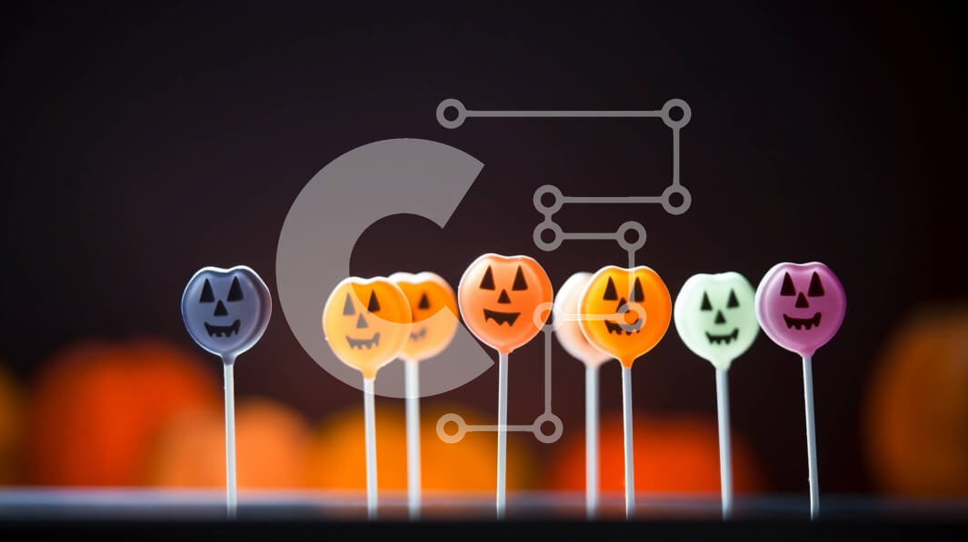 Intra Συλλεκτικό Ξύλινο Παζλ Plywood  4mm - Πολύχρωμα αποκριάτικα γλειφιτζούρια με φανάρια Jack-o'-Lantern Σε Ξύλινο Κουτί - Διαστάσεις: 10x10 cm – 25 κομμάτια