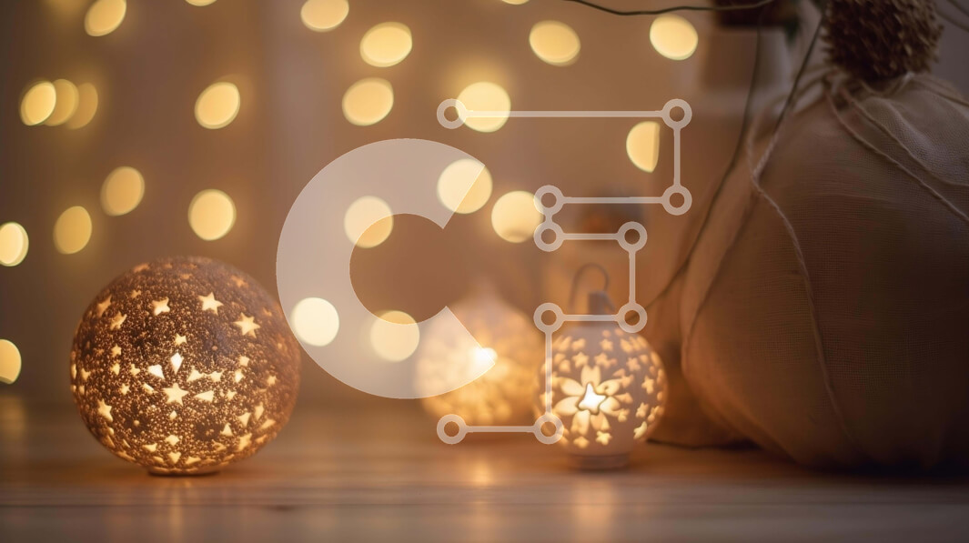 Intra Συλλεκτικό Ξύλινο Παζλ Plywood  4mm - Γιορτινό τραπέζι με φωτάκια και διακοσμητικά Σε Ξύλινο Κουτί - Διαστάσεις Puzzle: 10x10 cm – 25 κομμάτια