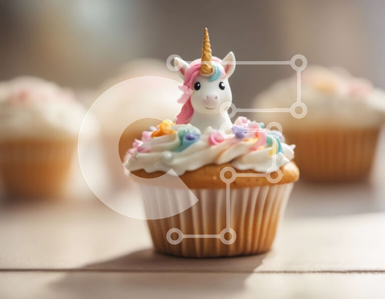 Σετ των 2 Intra Συλλεκτικό Ξύλινο Παζλ Plywood  4mm - Unicorn Cupcakes για γιορτές Σε Ξύλινο Κουτί - Διαστάσεις: 10x10 cm – 25 κομμάτια
