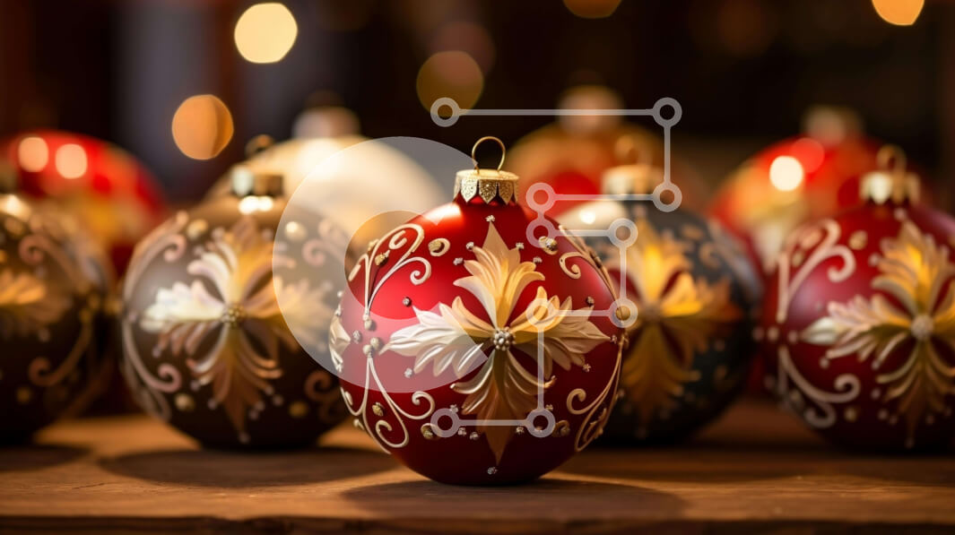 Intra Συλλεκτικό Ξύλινο Παζλ Plywood  4mm - Γιορτινά στολίδια σε ξύλινο τραπέζι Σε Ξύλινο Κουτί - Διαστάσεις: 10x10 cm – 25 κομμάτια