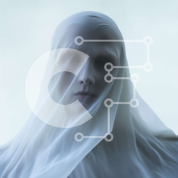 Intra Συλλεκτικό Ξύλινο Παζλ Plywood  4mm - Αιθέρια γυναίκα στα λευκά με διάφανο πέπλο Σε Ξύλινο Κουτί - Διαστάσεις Puzzle: 10x10 cm – 25 κομμάτια