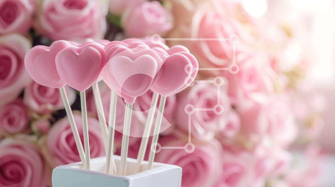 Intra Συλλεκτικό Ξύλινο Παζλ Plywood  4mm - Γλειφιτζούρια με ροζ καρδιά για την ημέρα του Αγίου Βαλεντίνου με τριαντάφυλλα Σε Ξύλινο Κουτί - Διαστάσεις: 10x10 cm – 25 κομμάτια