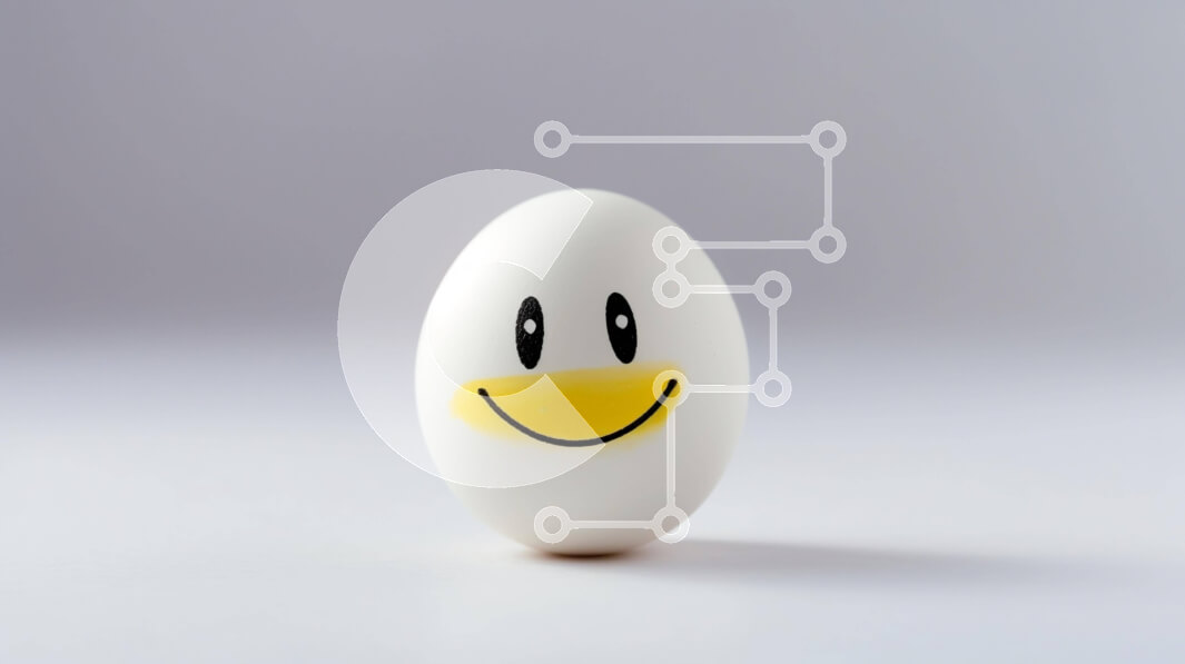 Intra Συλλεκτικό Ξύλινο Παζλ Plywood  4mm - Ευτυχισμένο αυγό με χαμογελαστό πρόσωπο σε άσπρο φόντο Σε Ξύλινο Κουτί - Διαστάσεις: 10x10 cm – 25 κομμάτια