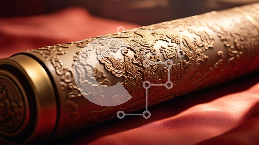 Intra Συλλεκτικό Ξύλινο Παζλ Plywood  4mm - Περίτεχνος σκαλισμένος κύλινδρος σε κόκκινο πανί Σε Ξύλινο Κουτί - Διαστάσεις Puzzle: 10x10 cm – 25 κομμάτια