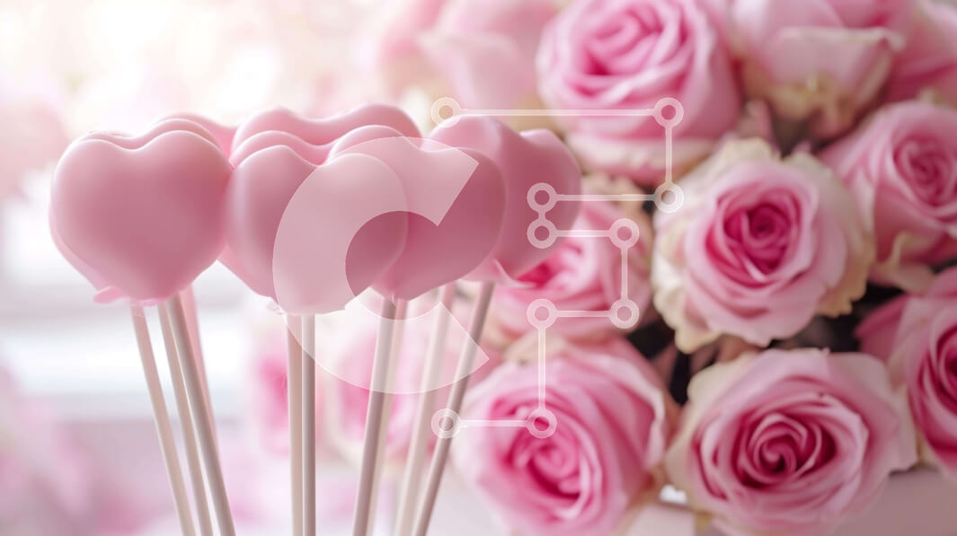 Intra Συλλεκτικό Ξύλινο Παζλ Plywood  4mm - Ρομαντικό μπουκέτο ροζ τριαντάφυλλα με γλειφιτζούρια σε σχήμα καρδιάς Σε Ξύλινο Κουτί - Διαστάσεις Puzzle: 10x10 cm – 25 κομμάτια