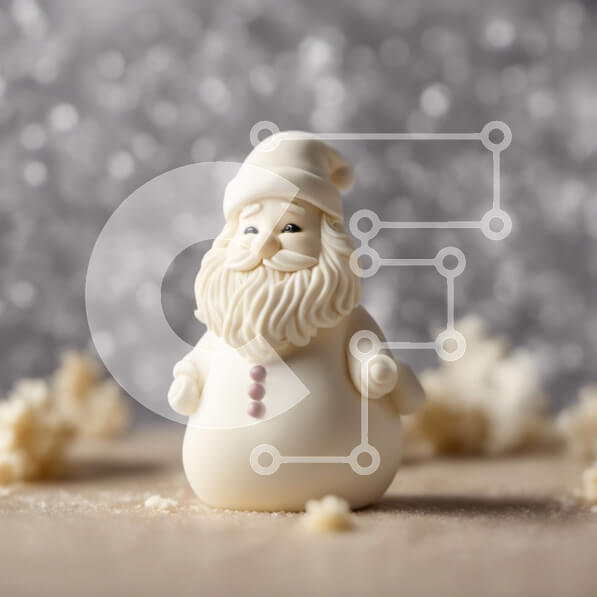 Intra Συλλεκτικό Ξύλινο Παζλ Plywood  4mm - Ειδώλιο Άγιου Βασίλη σε νιφάδες χιονιού και διακοσμήσεις Σε Ξύλινο Κουτί - Διαστάσεις: 10x10 cm – 25 κομμάτια