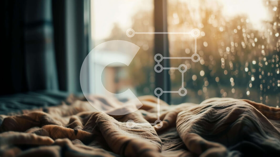 Intra Συλλεκτικό Ξύλινο Παζλ Plywood  4mm - Παράθυρο Rainy Day με κουβέρτα στο κρεβάτι Σε Ξύλινο Κουτί - Διαστάσεις Puzzle: 10x10 cm – 25 κομμάτια