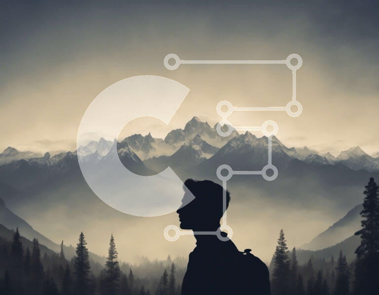 Intra Συλλεκτικό Ξύλινο Παζλ Plywood  4mm - Άτομο που στέκεται μπροστά από τα βουνά Σε Ξύλινο Κουτί - Διαστάσεις Puzzle: 10x10 cm – 25 κομμάτια