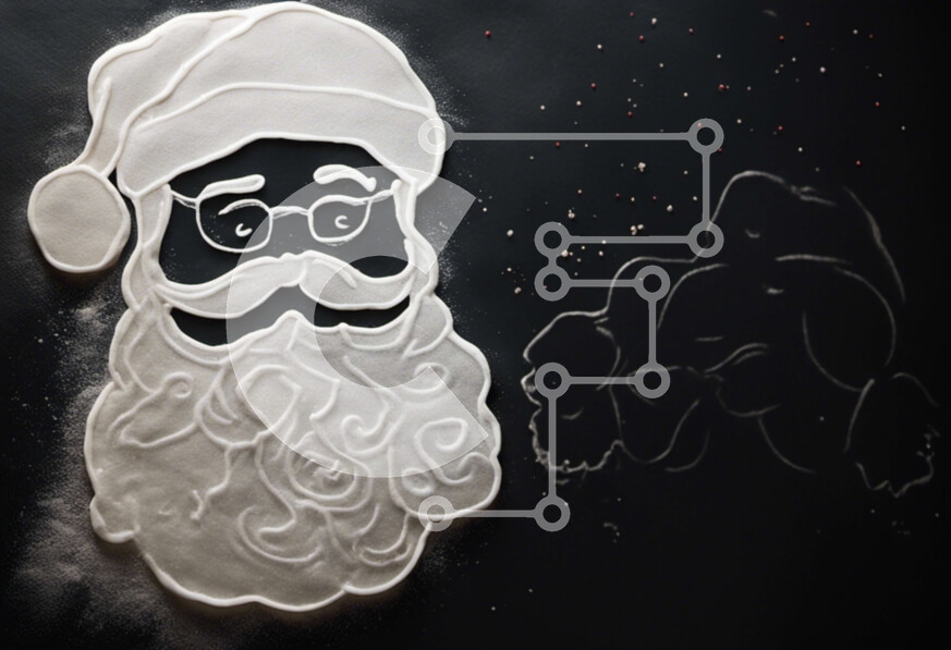 Intra Συλλεκτικό Ξύλινο Παζλ Plywood  4mm - Άγιος Βασίλης και σκύλος σε μαύρο φόντο Σε Ξύλινο Κουτί - Διαστάσεις: 10x10 cm – 25 κομμάτια