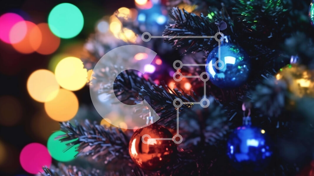 Intra Συλλεκτικό Ξύλινο Παζλ Plywood  4mm - Χριστουγεννιάτικο δέντρο με πολύχρωμα στολίδια και φωτάκια Σε Ξύλινο Κουτί - Διαστάσεις: 10x10 cm – 25 κομμάτια