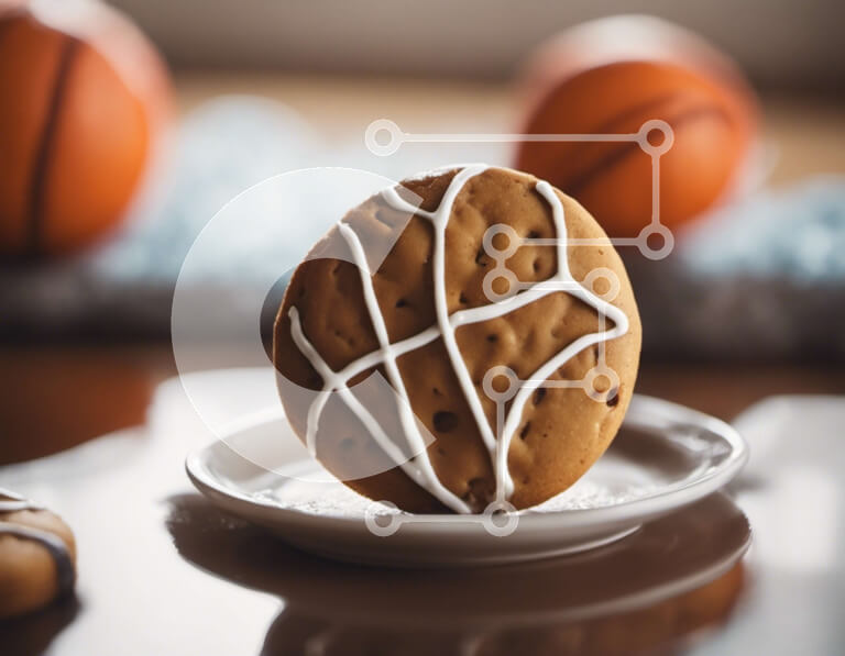 Σετ των 2 Intra Συλλεκτικό Ξύλινο Παζλ Plywood  4mm - Μπισκότο σε σχήμα μπάσκετ με φόντο γλάσο και μπάλες Σε Ξύλινο Κουτί - Διαστάσεις: 10x10 cm – 25 κομμάτια