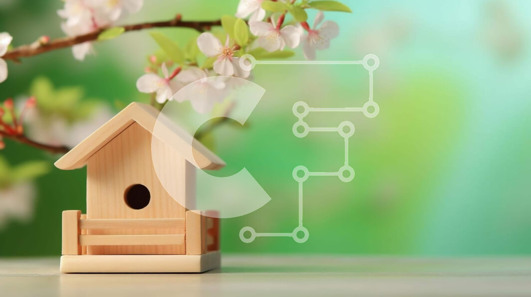 Intra Συλλεκτικό Ξύλινο Παζλ Plywood  4mm - Μικρό Ξύλινο Πουλιόσπιτο με Λευκό ανθισμένο δέντρο Σε Ξύλινο Κουτί - Διαστάσεις: 10x10 cm – 25 κομμάτια