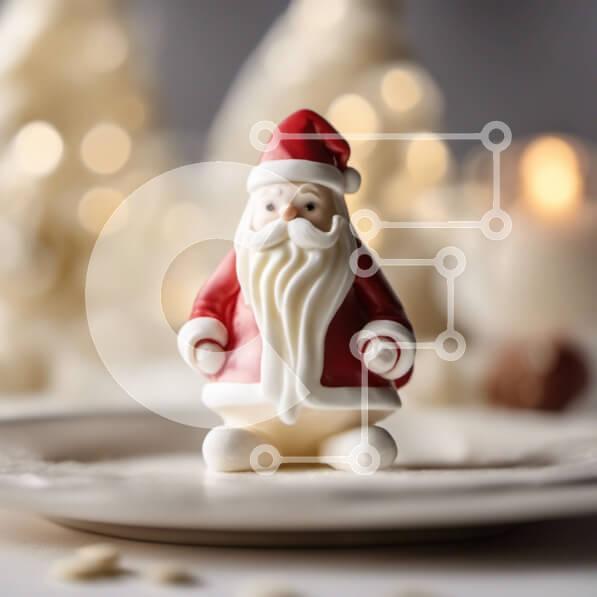 Intra Συλλεκτικό Ξύλινο Παζλ Plywood  4mm - Ειδώλιο Άγιου Βασίλη σε ένα εορταστικό τραπέζι Σε Ξύλινο Κουτί - Διαστάσεις: 10x10 cm – 25 κομμάτια