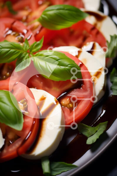 Σετ των 2 Intra Συλλεκτικό Ξύλινο Παζλ Plywood  4mm - Σαλάτα Caprese με φρέσκια ντομάτα, μοτσαρέλα, βασιλικό και βινεγκρέτ βαλσάμικο Σε Ξύλινο Κουτί - Διαστάσεις: 10x10 cm – 25 κομμάτια