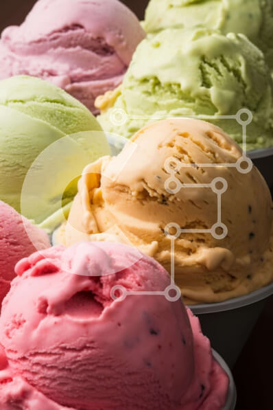 Σετ των 2 Intra Συλλεκτικό Ξύλινο Παζλ Plywood  4mm - Πολύχρωμα χωνάκια παγωτού σε διάφορες γεύσεις και μεγέθη Σε Ξύλινο Κουτί - Διαστάσεις: 10x10 cm – 25 κομμάτια