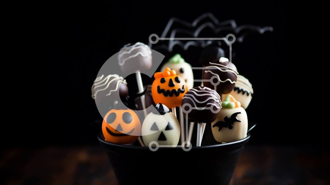Σετ των 2 Intra Συλλεκτικό Ξύλινο Παζλ Plywood  4mm - Black Cup με Halloween Cake Pops Σε Ξύλινο Κουτί - Διαστάσεις: 10x10 cm – 25 κομμάτια