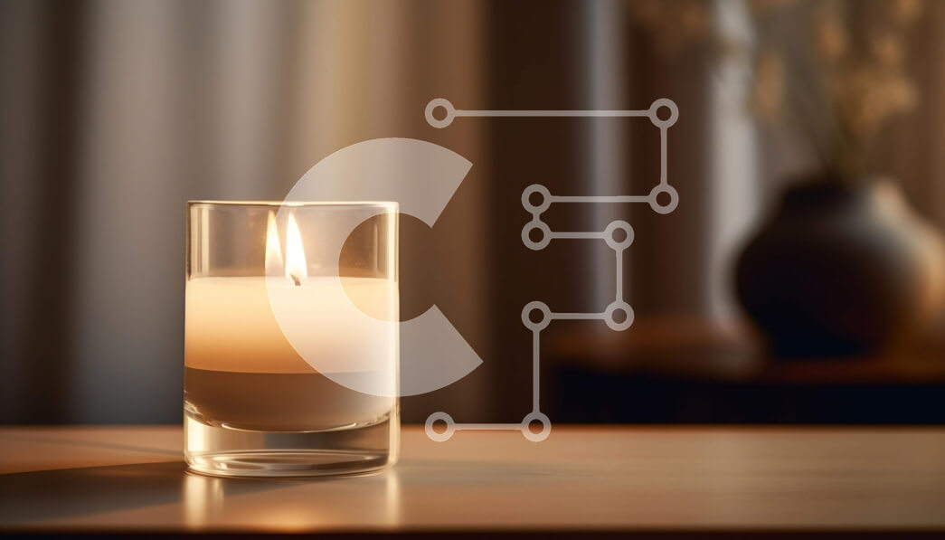 Intra Συλλεκτικό Ξύλινο Παζλ Plywood  4mm - Αναμμένο κερί σε γυάλινο βάζο σε ξύλινο τραπέζι Σε Ξύλινο Κουτί - Διαστάσεις Puzzle: 10x10 cm – 25 κομμάτια