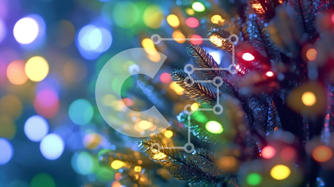 Intra Συλλεκτικό Ξύλινο Παζλ Plywood  4mm - Πολύχρωμο γιορτινό δέντρο με πολύχρωμα φώτα Σε Ξύλινο Κουτί - Διαστάσεις: 10x10 cm – 25 κομμάτια