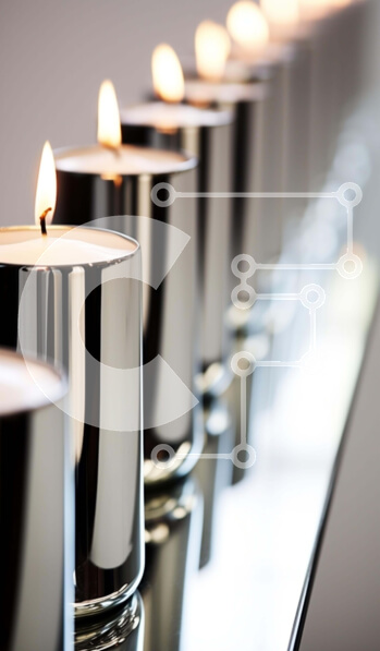 Intra Συλλεκτικό Ξύλινο Παζλ Plywood  4mm - Κομψά μεταλλικά κεριά με ζεστές φλόγες Σε Ξύλινο Κουτί - Διαστάσεις: 10x10 cm – 25 κομμάτια