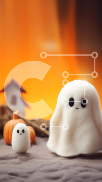 Intra Συλλεκτικό Ξύλινο Παζλ Plywood  4mm - Τρομακτικό σκηνικό του Halloween με φαντάσματα και κολοκύθες Σε Ξύλινο Κουτί - Διαστάσεις Puzzle: 10x10 cm – 25 κομμάτια