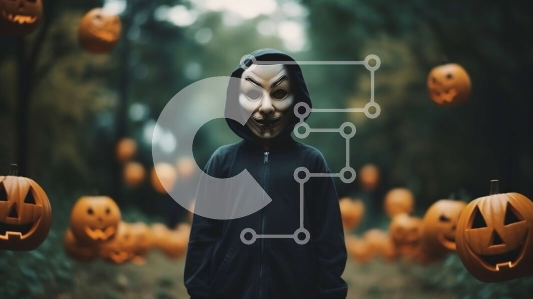 Intra Συλλεκτικό Ξύλινο Παζλ Plywood  4mm - Πρόσωπο στο δάσος με κολοκύθες Σε Ξύλινο Κουτί - Διαστάσεις Puzzle: 10x10 cm – 25 κομμάτια