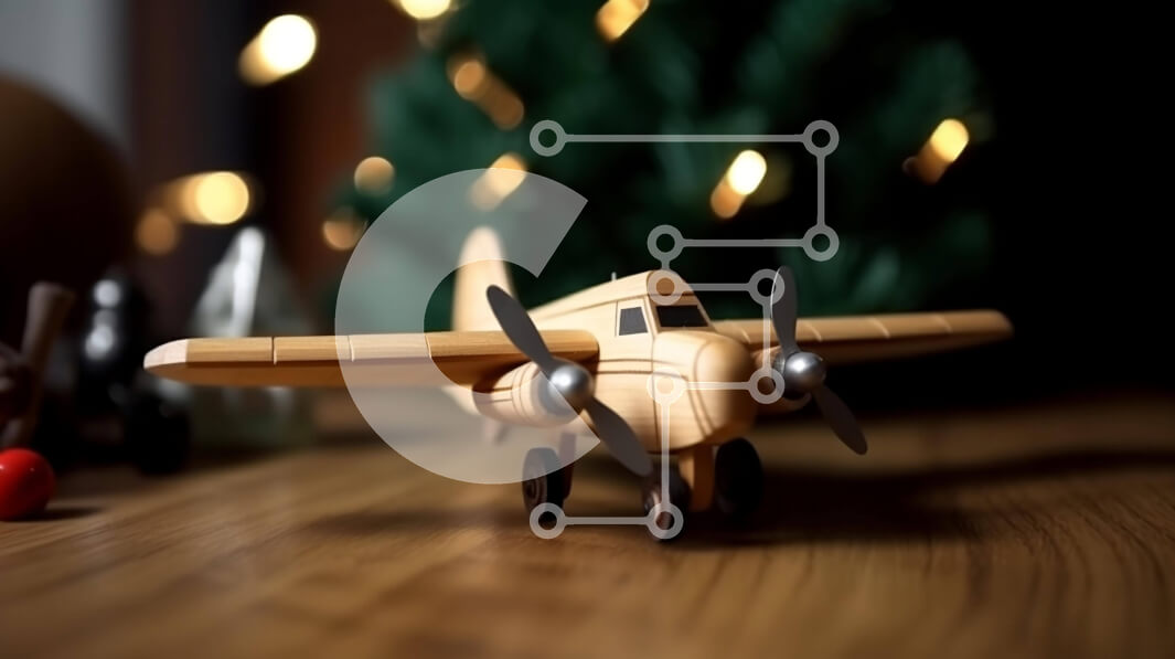 Intra Συλλεκτικό Ξύλινο Παζλ Plywood  4mm - Ξύλινο παιχνίδι αεροπλάνο Σε Ξύλινο Κουτί - Διαστάσεις: 10x10 cm – 25 κομμάτια