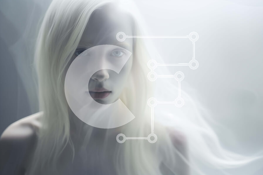 Intra Συλλεκτικό Ξύλινο Παζλ Plywood  4mm - Γυναίκα με αιωρούμενα λευκά μαλλιά Σε Ξύλινο Κουτί - Διαστάσεις Puzzle: 10x10 cm – 25 κομμάτια