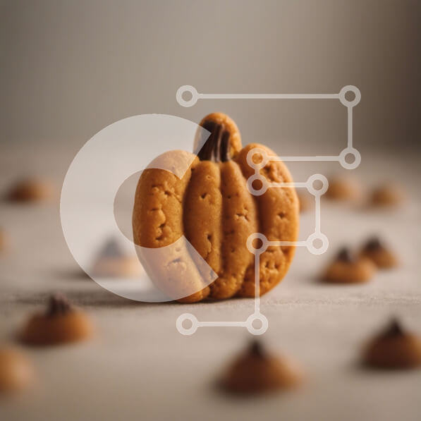 Σετ των 2 Intra Συλλεκτικό Ξύλινο Παζλ Plywood  4mm - Μπισκότο σε σχήμα κολοκύθας στο τραπέζι Σε Ξύλινο Κουτί - Διαστάσεις: 10x10 cm – 25 κομμάτια