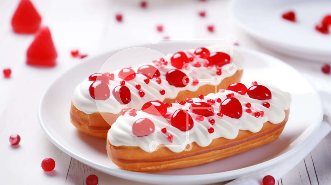 Σετ των 2 Intra Συλλεκτικό Ξύλινο Παζλ Plywood  4mm - Δύο ντόνατς με φλιτζάνια φρούτων και καφέ σε λευκό πιάτο Σε Ξύλινο Κουτί - Διαστάσεις: 10x10 cm – 25 κομμάτια