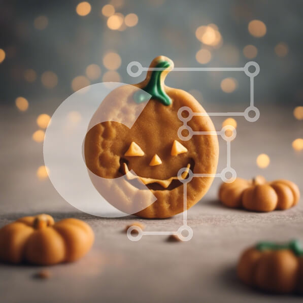 Σετ των 2 Intra Συλλεκτικό Ξύλινο Παζλ Plywood  4mm - Μπισκότο σε σχήμα κολοκύθας με γλάσο και πασπάλισμα Σε Ξύλινο Κουτί - Διαστάσεις: 10x10 cm – 25 κομμάτια