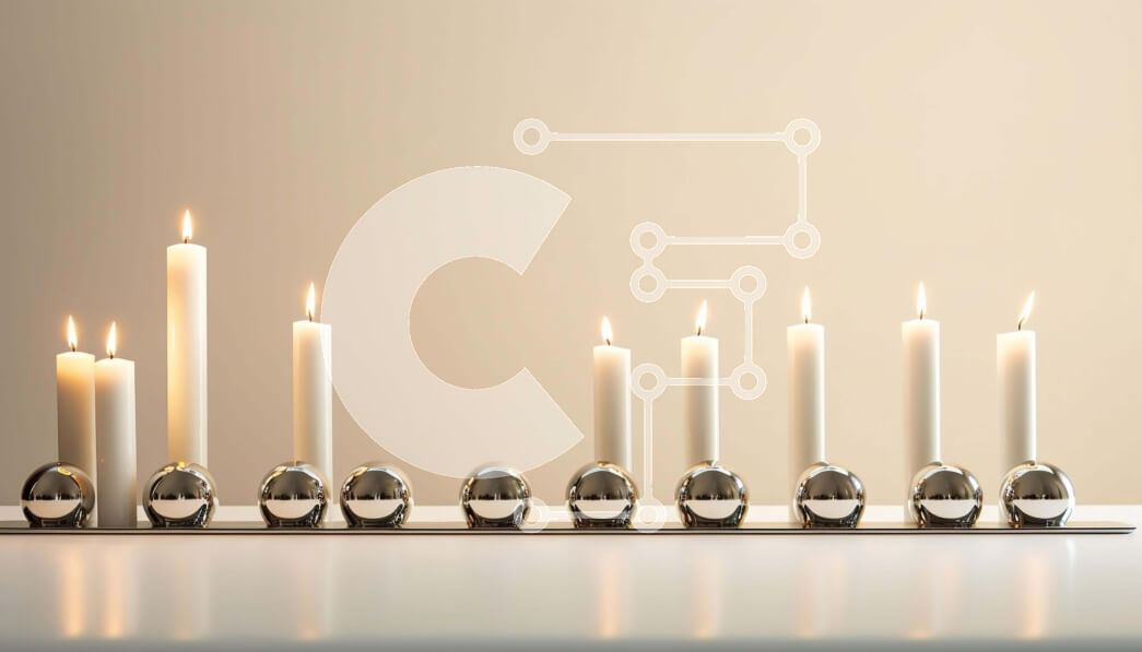 Intra Συλλεκτικό Ξύλινο Παζλ Plywood  4mm - Ασημένια Menorah στο τραπέζι Σε Ξύλινο Κουτί - Διαστάσεις Puzzle: 10x10 cm – 25 κομμάτια