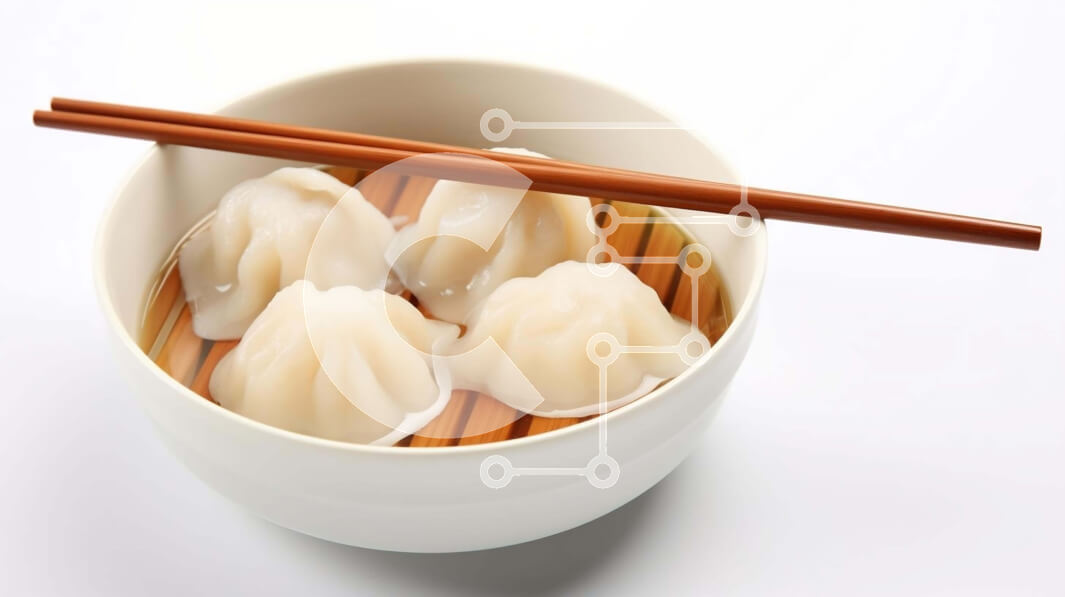 Σετ των 2 Intra Συλλεκτικό Ξύλινο Παζλ Plywood  4mm - Ασιατικά ζυμαρικά σε λευκό μπολ με ξυλάκια Σε Ξύλινο Κουτί - Διαστάσεις: 10x10 cm – 25 κομμάτια