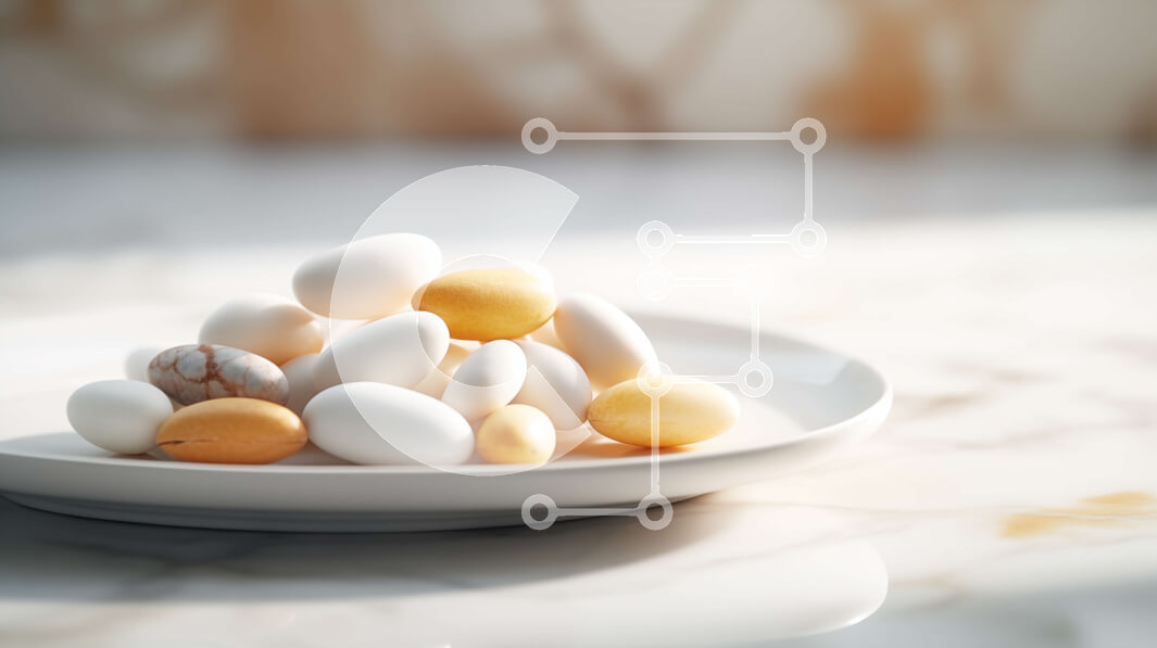 Σετ των 2 Intra Συλλεκτικό Ξύλινο Παζλ Plywood  4mm - Κομψή γευστική εμπειρία με αμύγδαλα σε τραπέζι Σε Ξύλινο Κουτί - Διαστάσεις: 10x10 cm – 25 κομμάτια