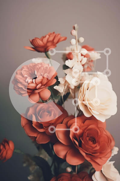 Σετ των 2 Intra Συλλεκτικό Ξύλινο Παζλ Plywood  4mm - Βάζο με κόκκινα, λευκά και κίτρινα λουλούδια Σε Ξύλινο Κουτί - Διαστάσεις: 10x10 cm – 25 κομμάτια