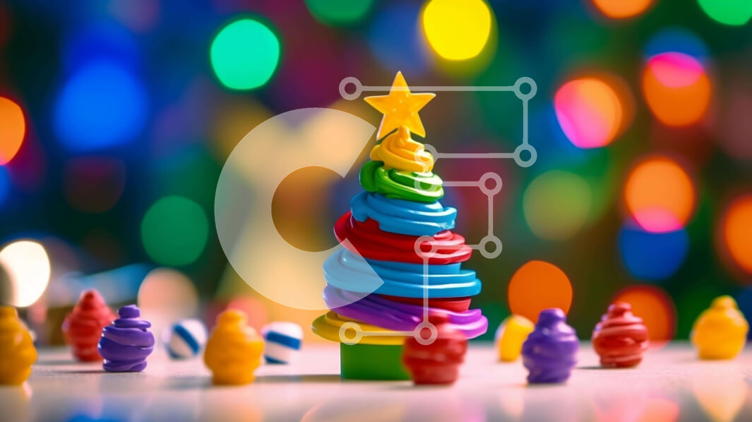 Intra Συλλεκτικό Ξύλινο Παζλ Plywood  4mm - Πολύχρωμο παιχνίδι Χριστουγεννιάτικο δέντρο με ειδώλια και φώτα Σε Ξύλινο Κουτί - Διαστάσεις: 10x10 cm – 25 κομμάτια